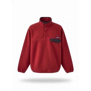 VTG Y2K Patagonia Synchilla Snap-T Pullover Red Black Fleece Men’s Small 90s S